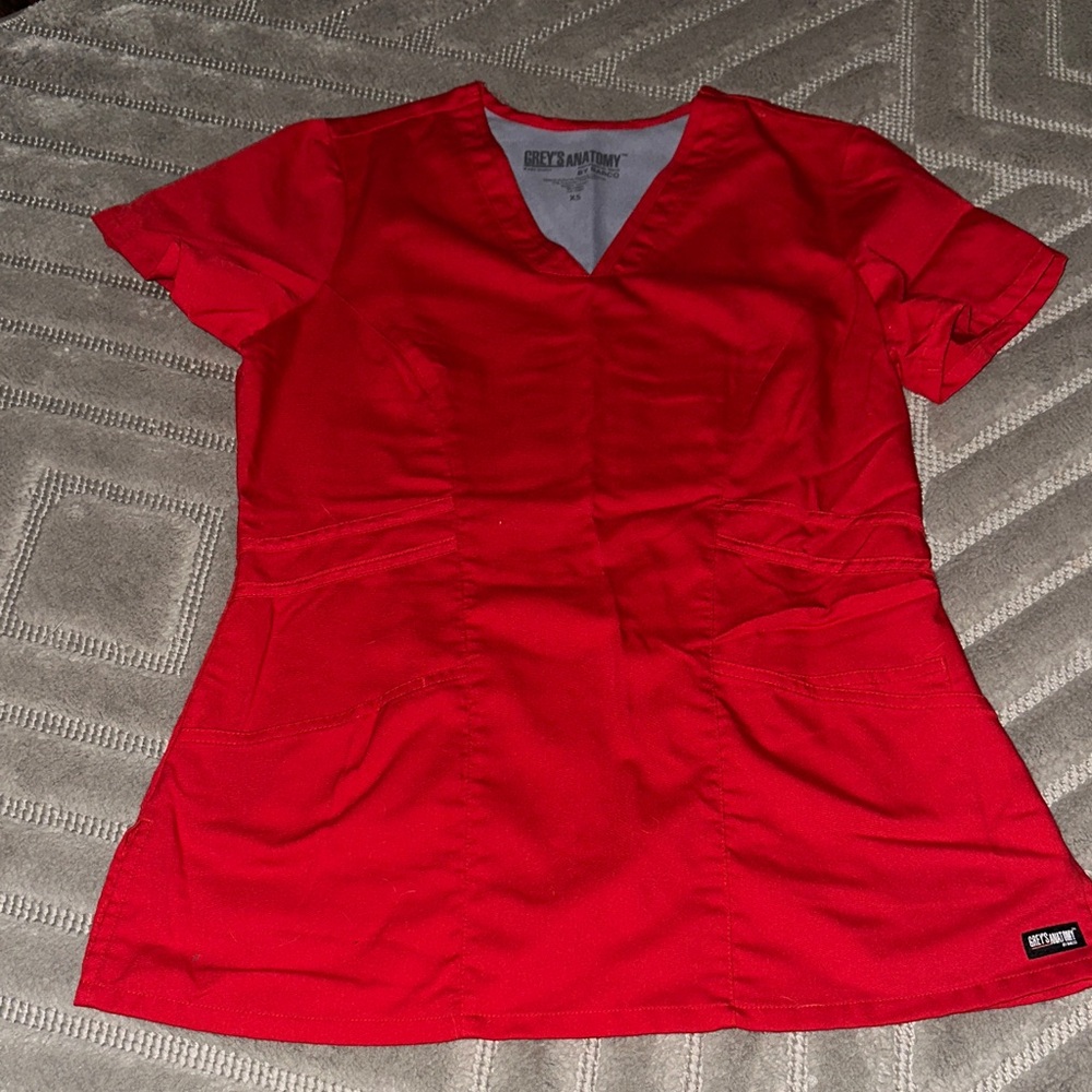 Grey's Anatomy Red Scrub Top